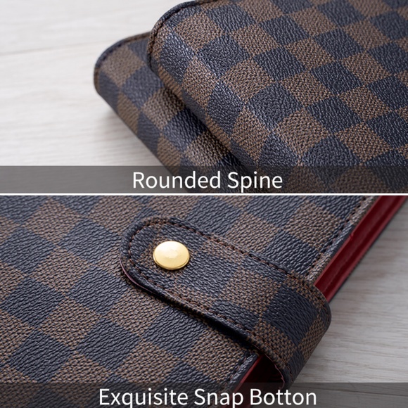 SOLD! A5 A6 Brown Red | Gold-tone 6-Ring Binder | Agenda | Planner 2pc Set - Picture 8 of 12